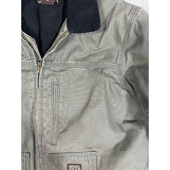 Gravel Gear Coat Mens Large Green Canvas Chore Workwear Grunge Stained‎ - Picture 5 of 15